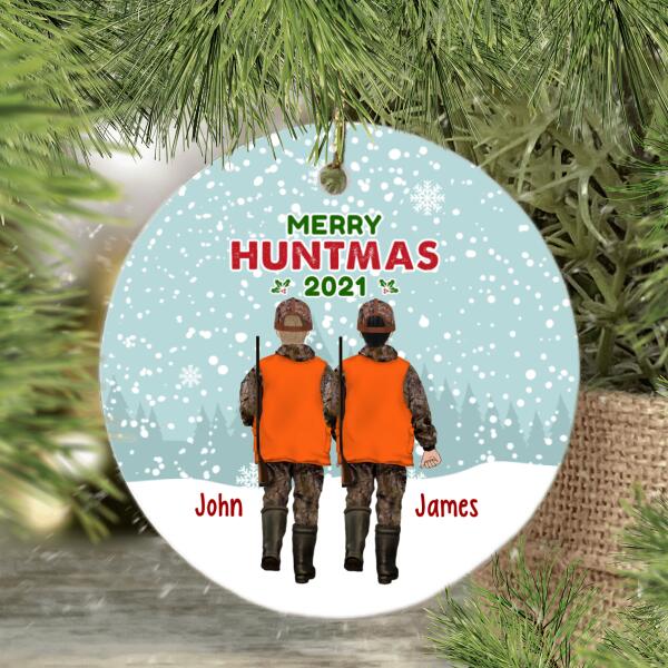 Personalized Ornament, Up To Four Men - Hunting Partners Christmas, Gift for Family and Friends