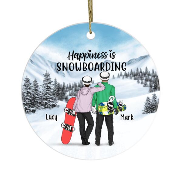 Personalized Ornament, Snowboarding Couple and Friends, Gift for Snowboarding Lovers