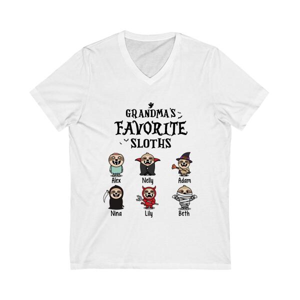 Grandma's Favorite Sloth - Halloween Personalized Gifts Custom Shirt for Grandma