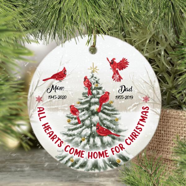 All Hearts Come Home for Christmas - Personalized Gifts Custom Memorial Ornament for Family, Memorial Gifts