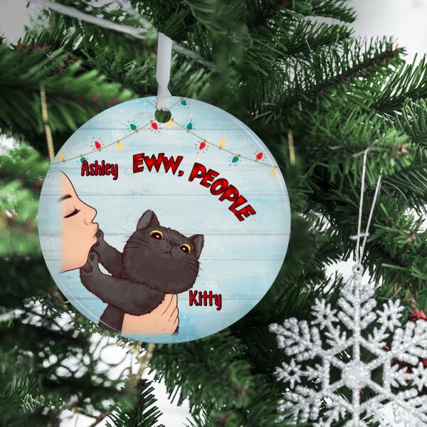 Personalized Ornament, Cat No Kisses, Christmas Gift For Cat Lovers