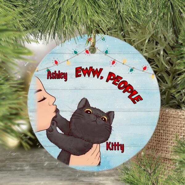 Personalized Ornament, Cat No Kisses, Christmas Gift For Cat Lovers