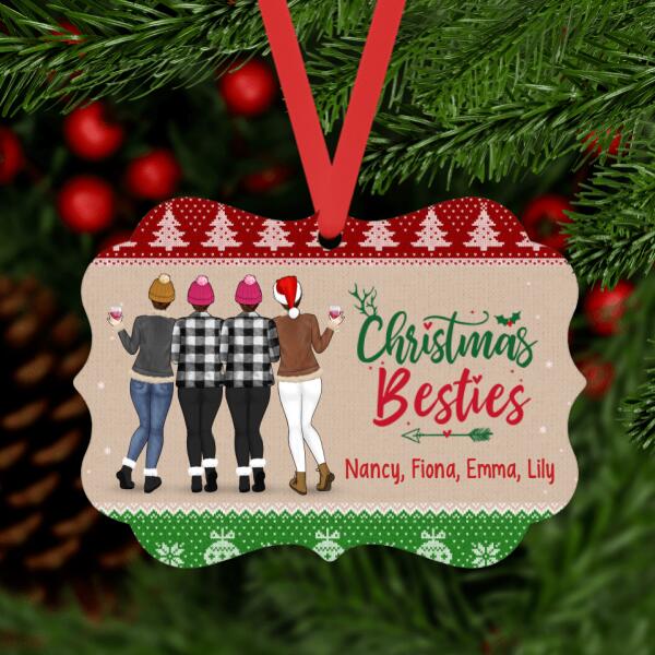 Personalized Ornament, Up To 4 Girls, Christmas Besties, Gift For Friends, Sisters