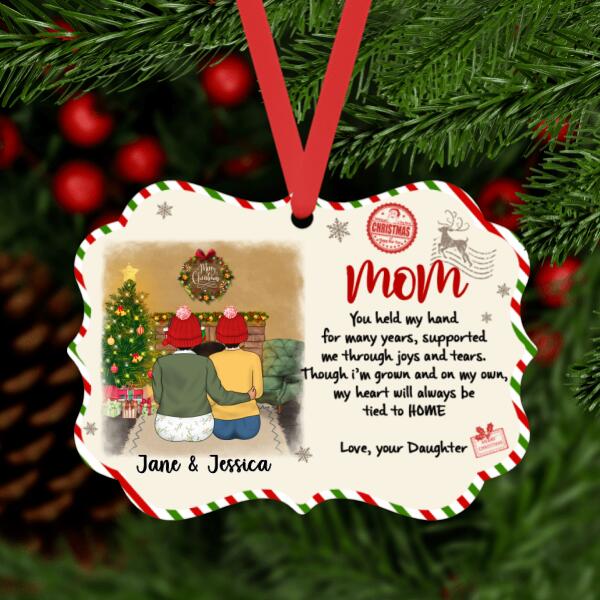 Letter to Mom and Dad from Daughter - Christmas Personalized Gifts Custom Ornament for Family for Mom