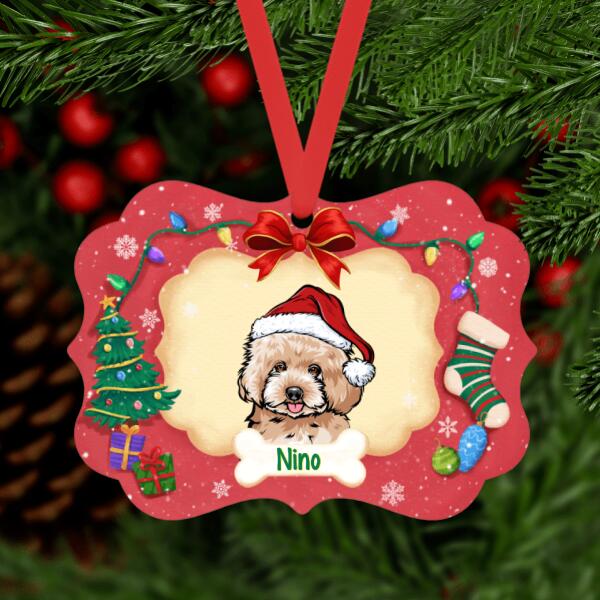 Personalized Ornament, Dog Peeking, Christmas Gift For Dog Lovers