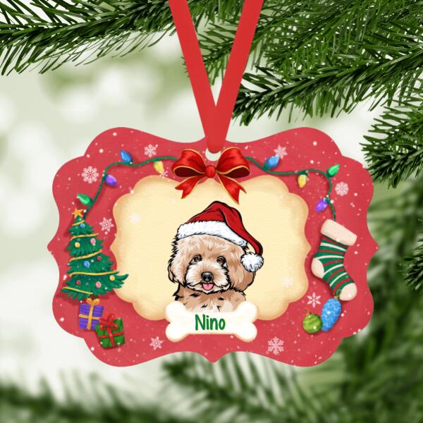 Personalized Ornament, Dog Peeking, Christmas Gift For Dog Lovers