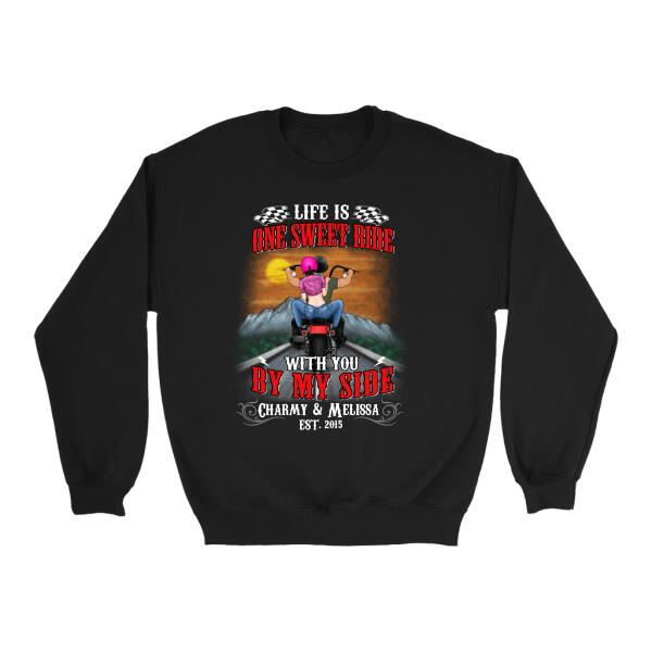 Personalized Shirt, Life Is One Sweet Ride With You By My Side, Gift For Motorcycle Lovers