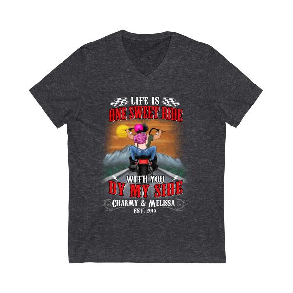 Personalized Shirt, Life Is One Sweet Ride With You By My Side, Gift For Motorcycle Lovers