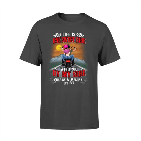 Personalized Shirt, Life Is One Sweet Ride With You By My Side, Gift For Motorcycle Lovers