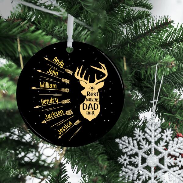 Best Buckin's Dad Ever - Personalized Gifts Custom Hunter's Ornament for Dad, Hunters