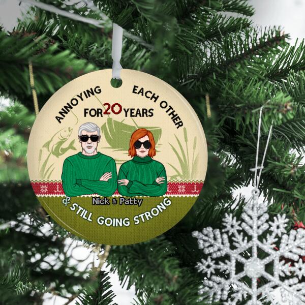 Personalized Ornament, Anniversary Gift For Fishing Couple, Annoying Each Other And Still Going Strong