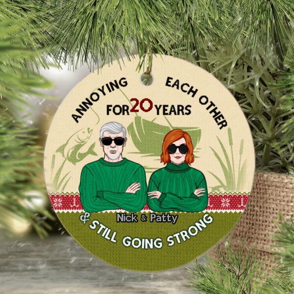 Personalized Ornament, Anniversary Gift For Fishing Couple, Annoying Each Other And Still Going Strong