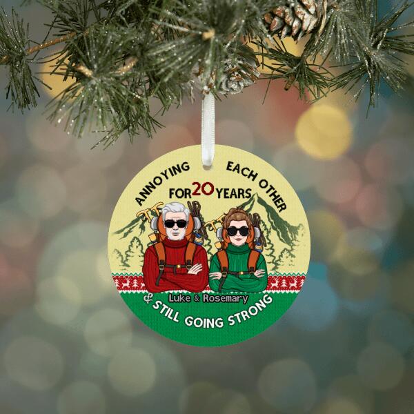 Personalized Ornament, Anniversary Gift For Hiking Couple, Annoying Each Other And Still Going Strong