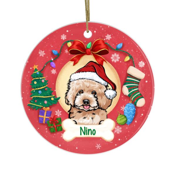 Personalized Ornament, Dog Peeking, Christmas Gift For Dog Lovers