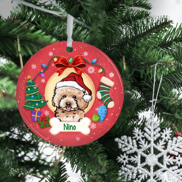 Personalized Ornament, Dog Peeking, Christmas Gift For Dog Lovers