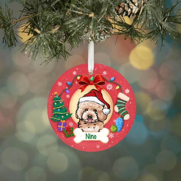 Personalized Ornament, Dog Peeking, Christmas Gift For Dog Lovers