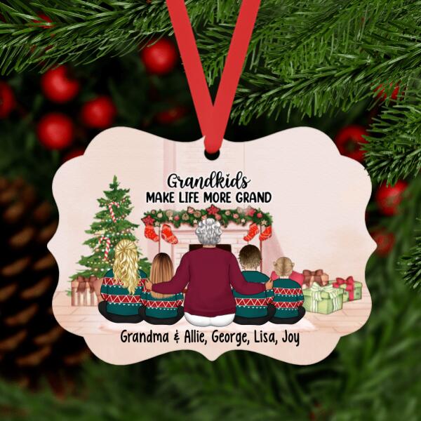 Grandkids Make Life More Grand - Christmas Personalized Gifts - Custom Ornament for Grandma for Grandkids