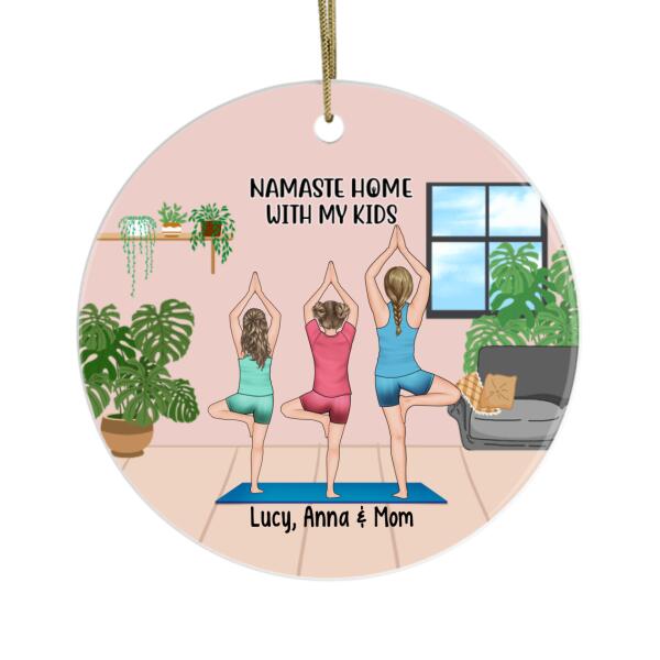 Namaste Home With My Kids - Personalized Gifts For Custom Yoga Ornament For Kids And Mom, Yoga Lovers