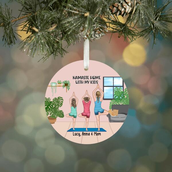 Namaste Home With My Kids - Personalized Gifts For Custom Yoga Ornament For Kids And Mom, Yoga Lovers