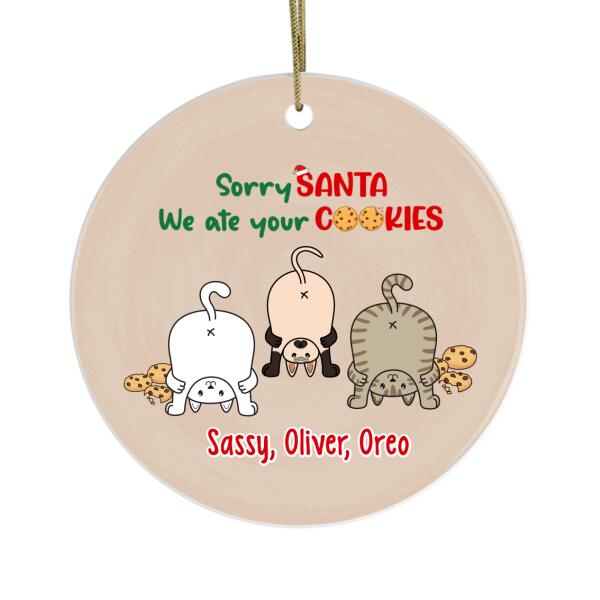 Personalized Ornament, Sorry Santa, We Ate Your Cookies, Christmas Gift For Cat Lovers, Whole Family