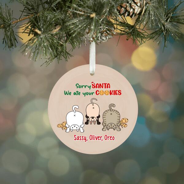 Personalized Ornament, Sorry Santa, We Ate Your Cookies, Christmas Gift For Cat Lovers, Whole Family