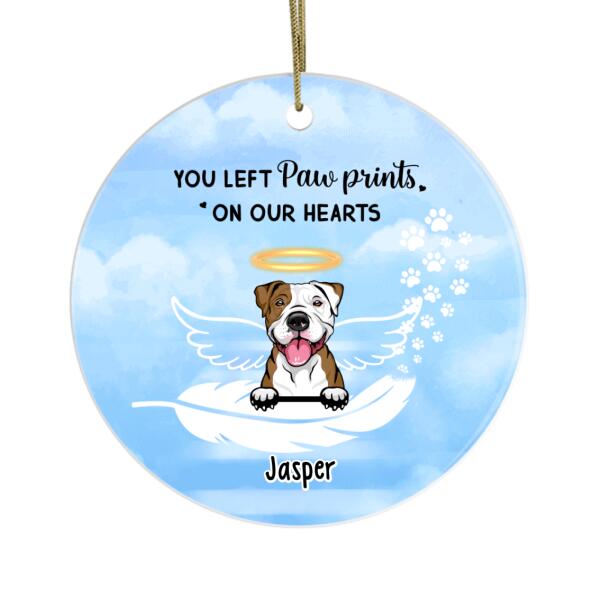 Personalized Ornament, You Left Paw Prints On Our Hearts, Memorial Gift For Dog/Cat Loss, Christmas Gift For Dog Lover, Cat Lover