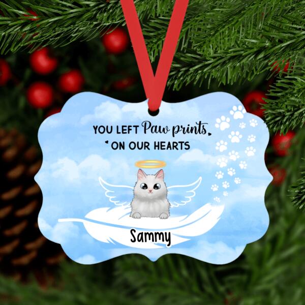 Personalized Ornament, You Left Paw Prints On Our Hearts, Memorial Gift For Dog/Cat Loss, Christmas Gift For Dog Lover, Cat Lover