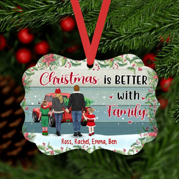 Personalized Ornament, Gift For Family And Friends, Up To 2 Kids, Christmas Is Better With Family