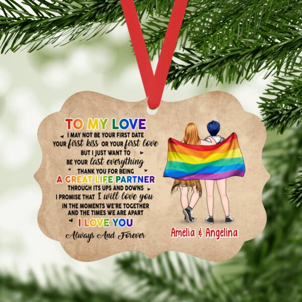 Personalized Ornament, To My Love, Gift For Her, Gift For Him, Christmas Gift For LGBT Couple