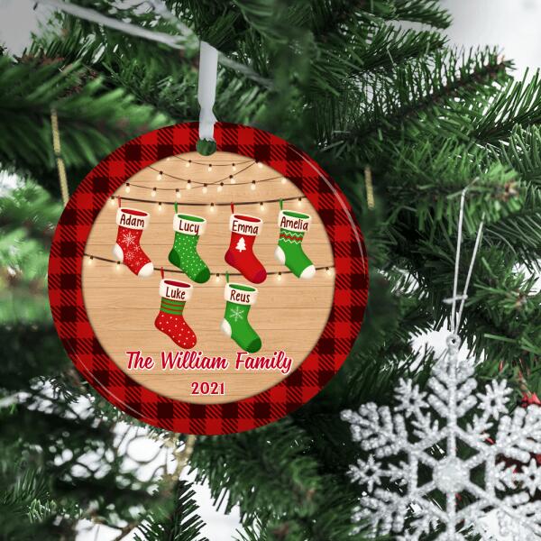 Personalized Ornament, Up To 6 Members, Family Christmas Stockings, Christmas Gift For Family