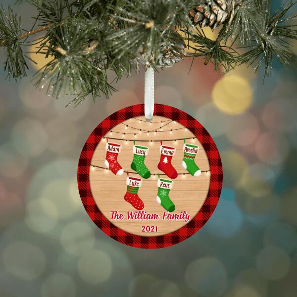 Personalized Ornament, Up To 6 Members, Family Christmas Stockings, Christmas Gift For Family