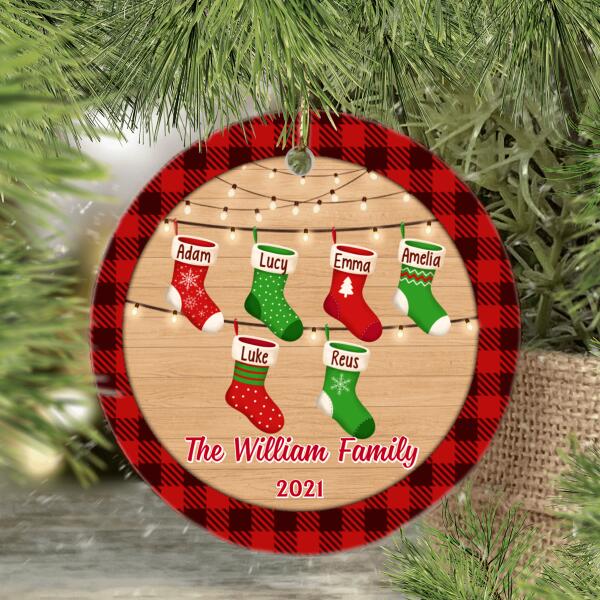 Personalized Ornament, Up To 6 Members, Family Christmas Stockings, Christmas Gift For Family