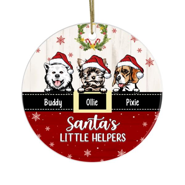 Personalized Ornament, Up To 3 Dogs, Santa's Little Helpers, Christmas Gift For Dog Lovers