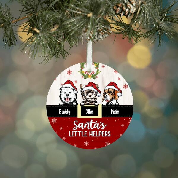 Personalized Ornament, Up To 3 Dogs, Santa's Little Helpers, Christmas Gift For Dog Lovers