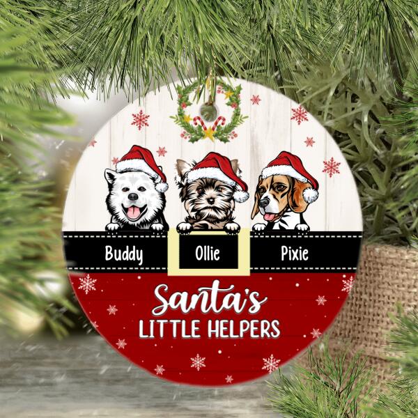 Personalized Ornament, Up To 3 Dogs, Santa's Little Helpers, Christmas Gift For Dog Lovers