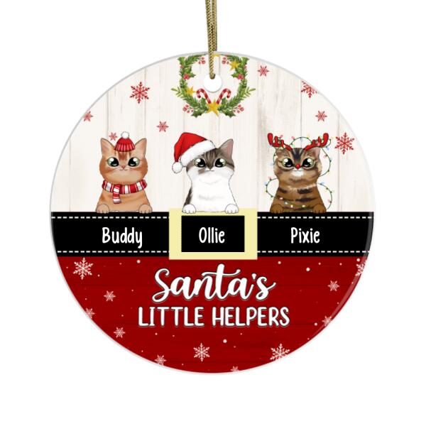 Personalized Ornament, Up To 3 Cats, Santa's Little Helpers, Christmas Gift For Cat Lovers