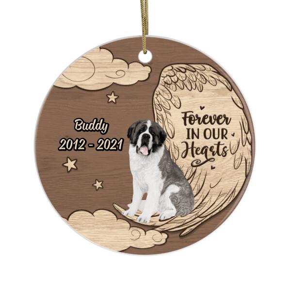 Personalized Ornament, Memorial Gift For Loss Of Dog, Dog Memorial Gift, Forever In Our Hearts