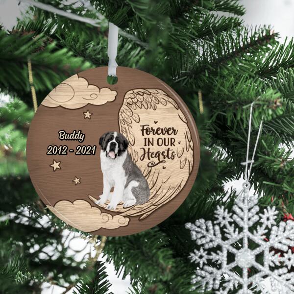 Personalized Ornament, Memorial Gift For Loss Of Dog, Dog Memorial Gift, Forever In Our Hearts