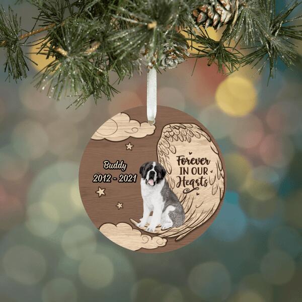 Personalized Ornament, Memorial Gift For Loss Of Dog, Dog Memorial Gift, Forever In Our Hearts