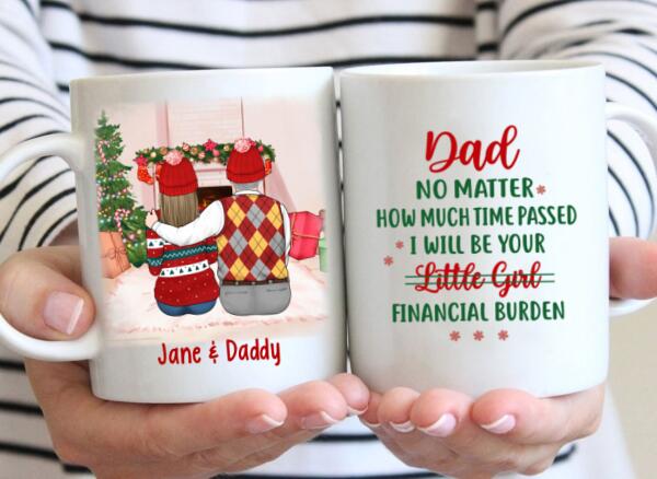 Dad and Daughters - Christmas Personalized Gifts Custom Mug for Dad