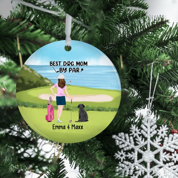 Best Dog Mom by Par - Personalized Gifts Custom Golf Ornament for Dog Mom, Golf Lovers