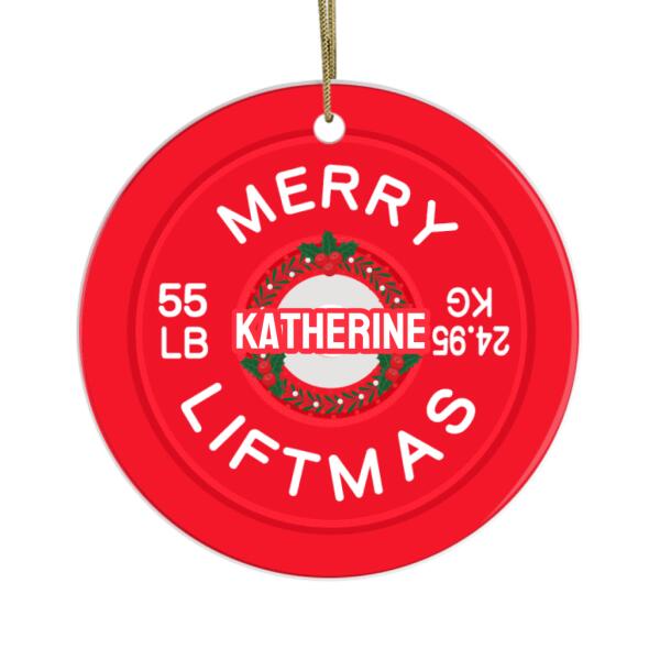 Personalized Ornament - Weight Plate Custom Christmas Gift For Fitness Lover