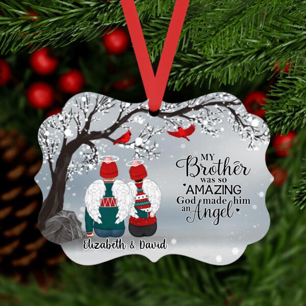 Personalized Ornament, God Made My Brother/Sister An Angel, Memorial Gift, Christmas Gift For Loss Of Brother/Sister