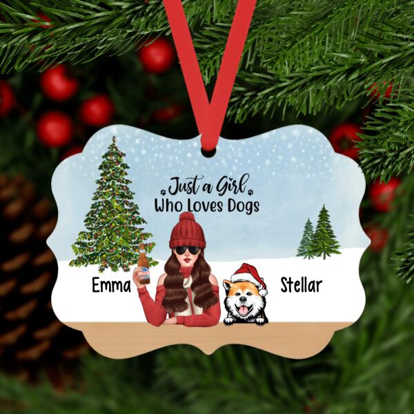 Personalized Ornament, Just A Girl Who Loves Dogs, Christmas Gift For Dog Lovers