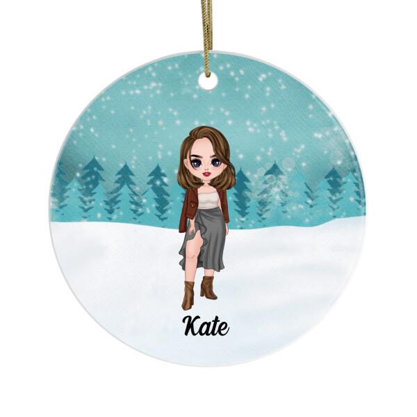 Personalized Ornament - Girls Chibi Custom Christmas Gift For Sisters Best Friends