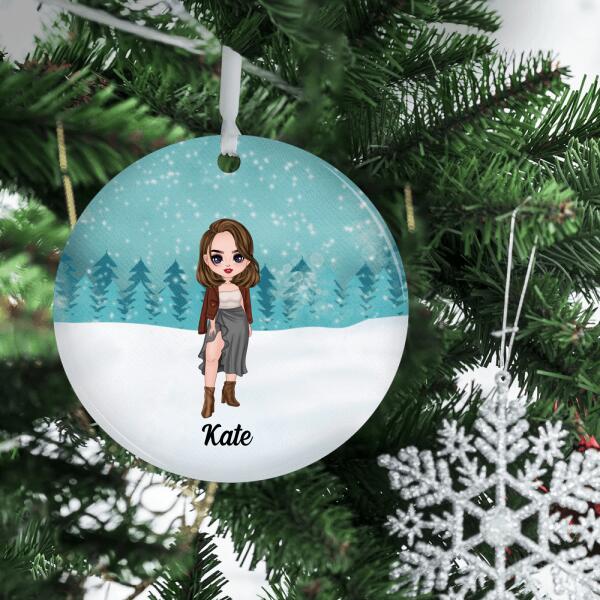 Personalized Ornament - Girls Chibi Custom Christmas Gift For Sisters Best Friends