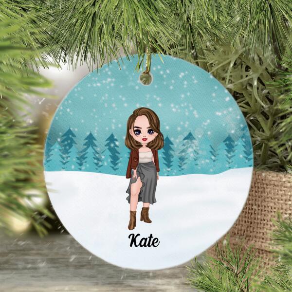 Personalized Ornament - Girls Chibi Custom Christmas Gift For Sisters Best Friends