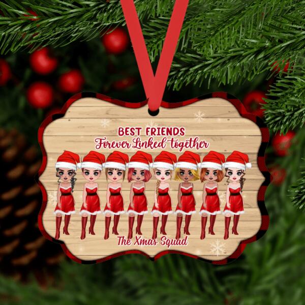 Personalized Ornament, Up To 8 Girls, Christmas Gift For Family And Friends, Best Friends Forever Linked Together