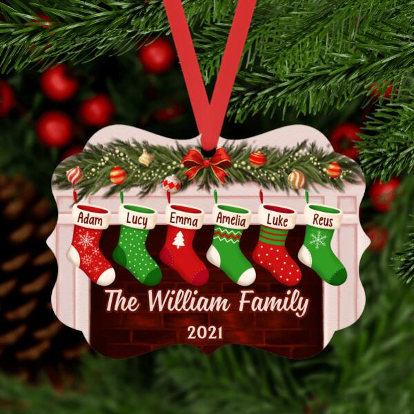 Personalized Ornament, Christmas Stockings Hanging Over Fireplace, Christmas Gift For Family