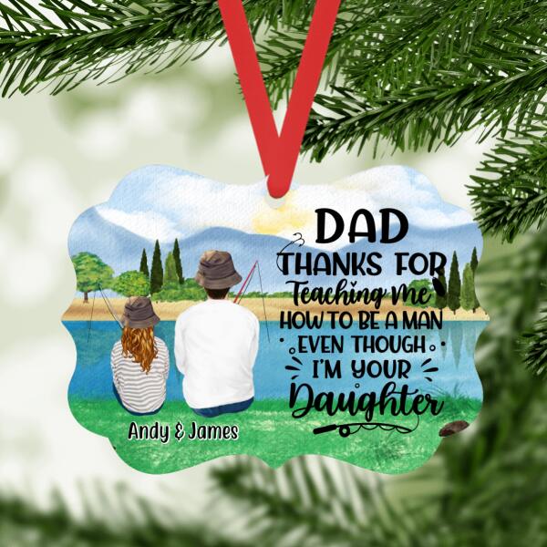 Fishing Father and Daughter - Personalized Gifts Custom Fishing Ornament for Daughter for Dad, Fishing Lovers